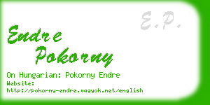 endre pokorny business card